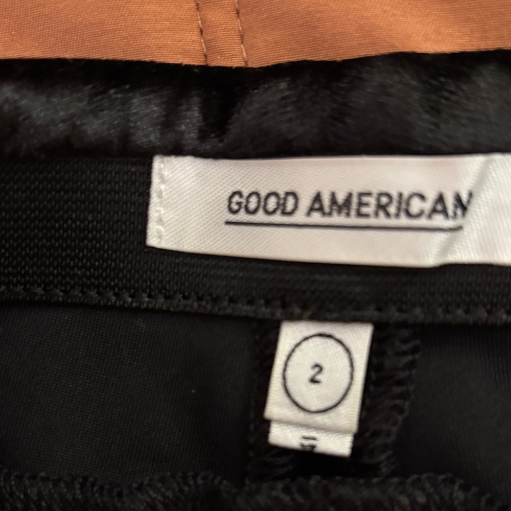 Good American Black Velvet Trousers - Picture 2 of 4